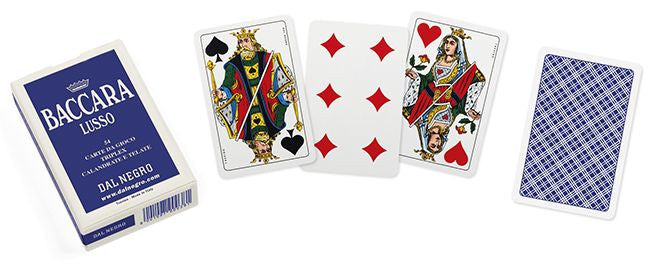 kaartspel Baccara Lusso 5,8 cm karton blauw/wit 54 stuks