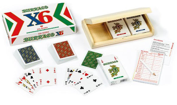 kaartspel Burraco 6,3 x 8,8 cm karton wit 6-delig