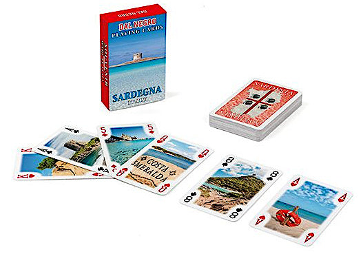 mini-kaartspel Sardinië 8 x 5 cm rood 55-delig