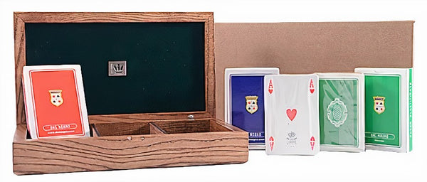 pokerbox 18 x 11 cm hout bruin 361-delig