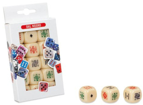 pokerdobbelstenen 2,2 cm beige 15 stuks