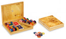 pokerset Aspen 29,5 x 23 cm hout bruin/blank 6-delig