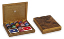 pokerset met chiphouder 27 x 21 x 5,5 cm hout bruin
