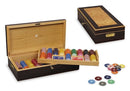 pokerset met chiphouder 49,5 x 25 x 12,5 cm hout bruin