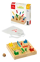 reisspel Ludo 21 cm hout naturel