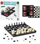 bordspelletjes 3-in-1 30 cm hout zwart/wit