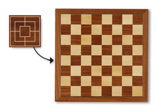 schaakbord met rand 40 x 40 cm hout bruin/beige