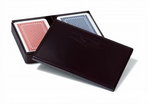 speelkaarten Bridge karton rood/blauw 2-delig