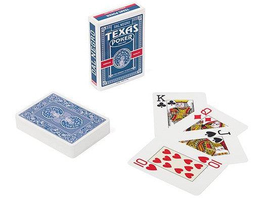speelkaarten Texas 8,9 cm PVC blauw 55-delig