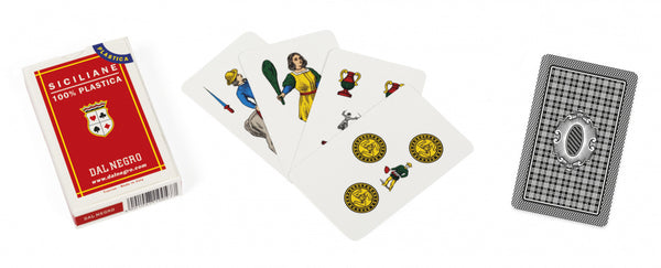 speelkaarten Siciliane 82 mm PVC rood 40-delig