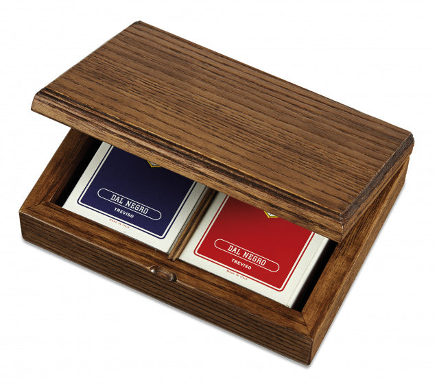 speelkaarthouder 24,5 x 14,5 cm hout bruin