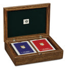 speelkaarthouder 24,5 x 14,5 cm hout bruin