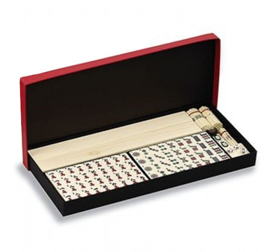 speelset Mah-Jong 48 cm karton rood/zwart/wit 10-delig
