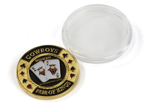 spelchip Texas Hold 'Em beschermhoes 4 cm goud/zwart