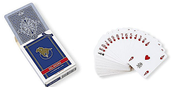 speelkaarten 8,8 x 6,3 cm pvc blauw 55-delig