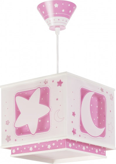 Dalber Hanglamp Maanlicht Glow in the Dark Roze, 24cm