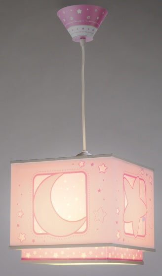 Dalber Hanglamp Maanlicht Glow in the Dark Roze, 24cm