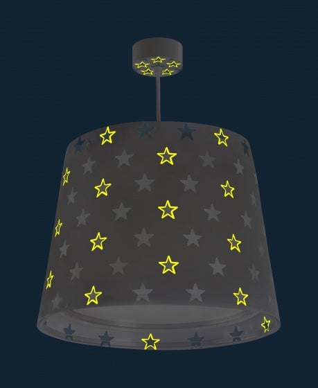 Dalber Hanglamp Sterren Glow in the Dark Grijs, 33cm