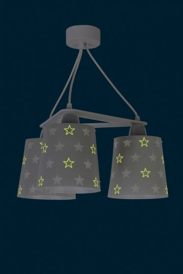 hanglampen Stars glow in the dark 20,5 cm 60W grijs