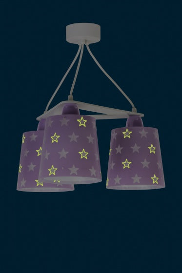 hanglampen Stars glow in the dark 20,5 cm 60W paars