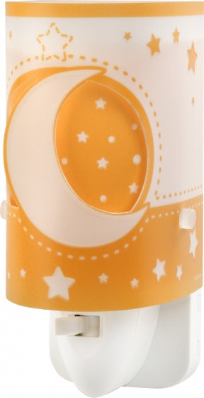 nachtlamp Moonlight glow in the dark 13 cm oranje