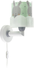 wandlamp Baby Bunny 15 x 20 x 24 cm 60W groen/grijs