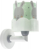wandlamp Baby Bunny 15 x 20 x 24 cm 60W groen/grijs