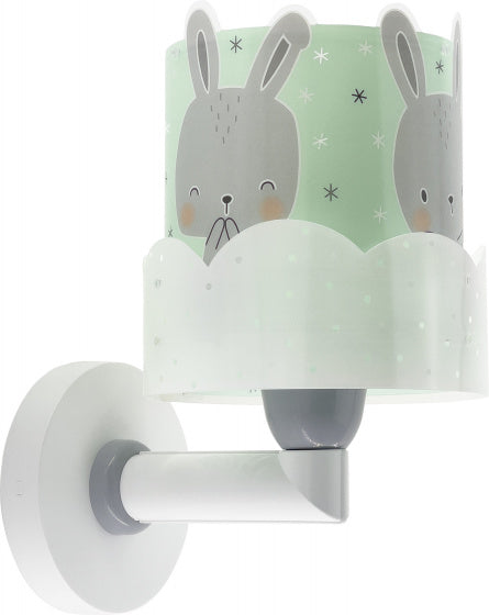 wandlamp Baby Bunny 15 x 20 x 24 cm 60W groen/grijs