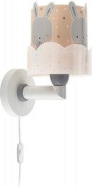 wandlamp Baby Bunny 15 x 20 x 24 cm E27 60W roze/grijs