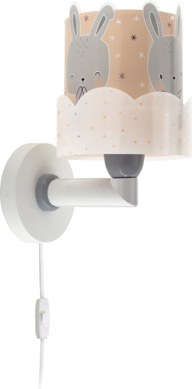 wandlamp Baby Bunny 15 x 20 x 24 cm E27 60W roze/grijs