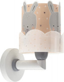 wandlamp Baby Bunny 15 x 20 x 24 cm E27 60W roze/grijs