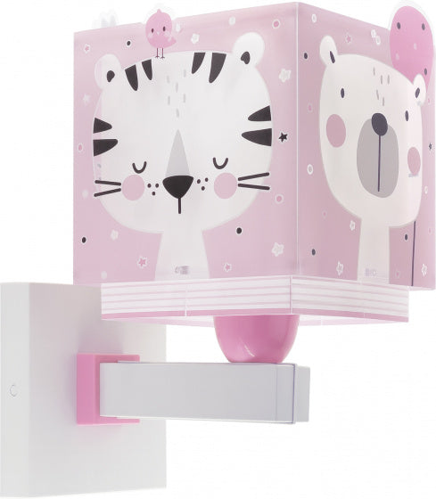 wandlamp Baby Jungle 13,5 x 20 x 24 cm 60W roze/wit