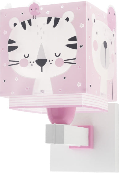 wandlamp Baby Jungle 13,5 x 20 x 24 cm 60W roze/wit