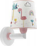 wandlamp Flamingo 15 x 20 x 24 cm E27 60W wit/roze