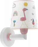 wandlamp Flamingo 15 x 20 x 24 cm E27 60W wit/roze
