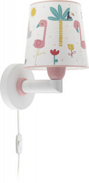 wandlamp Flamingo 15 x 20 x 24 cm E27 60W wit/roze