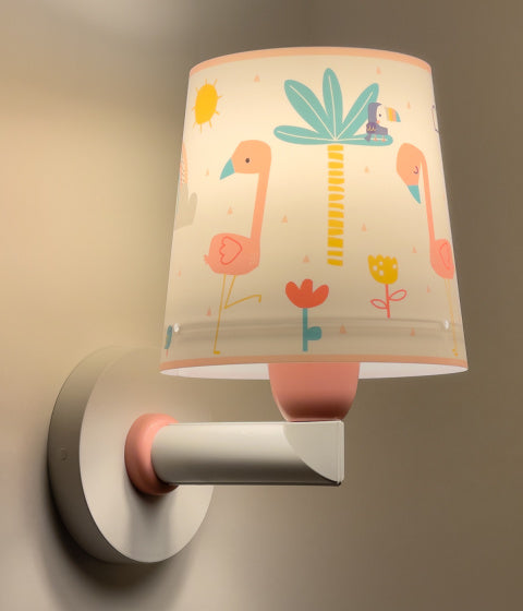 wandlamp Flamingo 15 x 20 x 24 cm E27 60W wit/roze