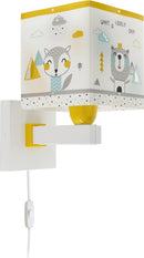wandlamp Hello Little 13,5 x 20 x 24 cm E27 geel/wit