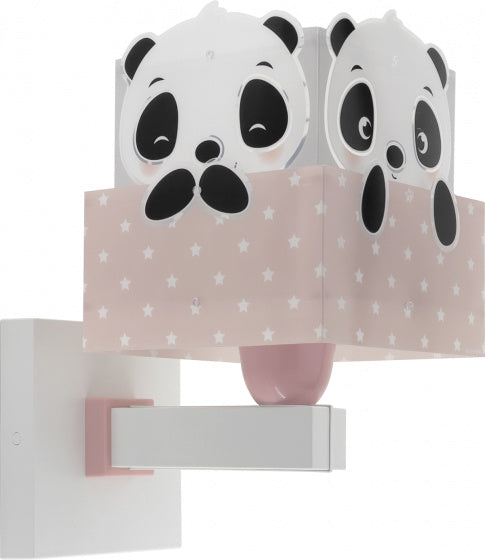 wandlamp Panda 13,5 x 20 x 24 cm E27 60W roze/wit