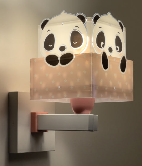 wandlamp Panda 13,5 x 20 x 24 cm E27 60W roze/wit