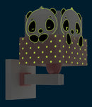 wandlamp Panda 13,5 x 20 x 24 cm E27 60W roze/wit