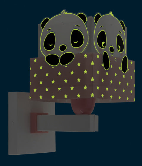 wandlamp Panda 13,5 x 20 x 24 cm E27 60W roze/wit