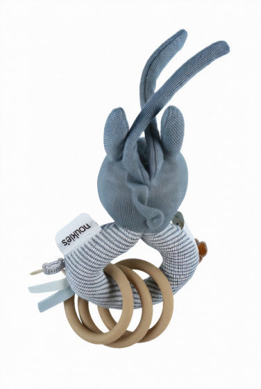 ringrammelaar Noukie's Paco 18 cm bio-katoen blauw
