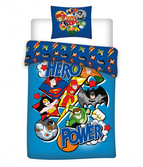 dekbedovertrek Super Friends 140 x 200 cm blauw