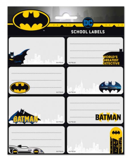 etiketten Batman zelfklevend grijs/zwart 16 stuks