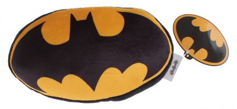 kussen Batman-logo 20 cm pluche zwart/geel