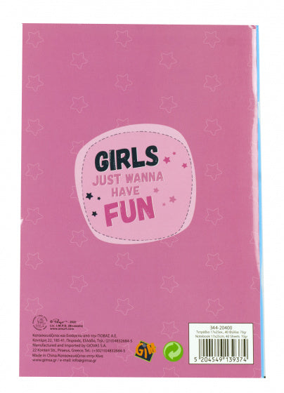 notitieboek Smurfin junior B5 roze/blauw 40 vellen