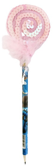 potlood junior 23 cm hout blauw/roze