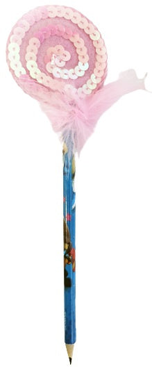 potlood junior 23 cm hout blauw/roze