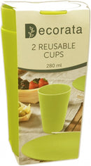 herbruikbare drinkbeker 280 ml lichtgroen 2 stuks